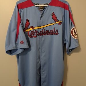 Majestic Cardinals Blue and Red Jersey